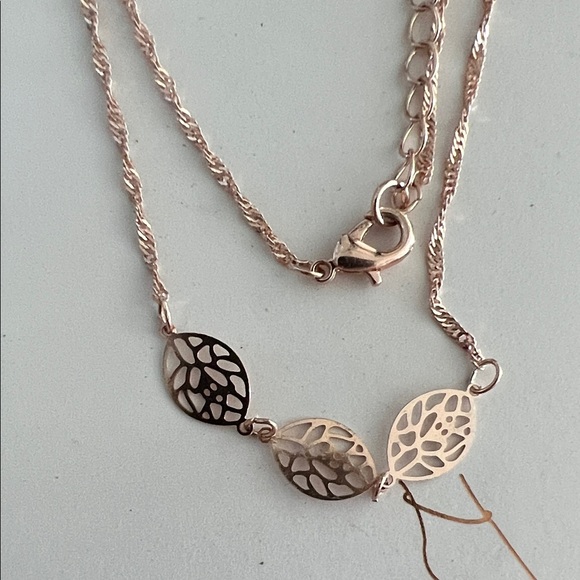 LC Lauren Conrad Rose Gold Leaf Charm Anklet - Picture 2 of 4